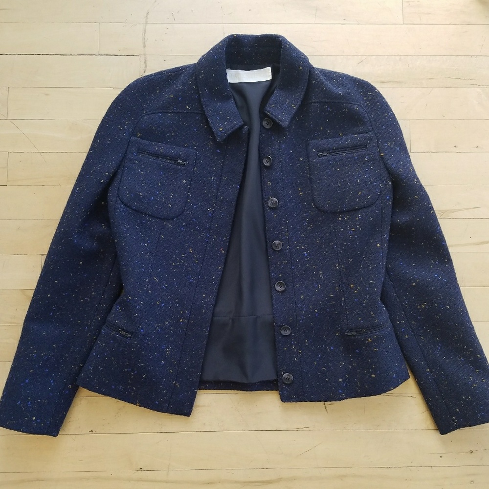 Valentino navy tweed blazer jacket designer
